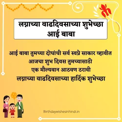 Aai Baba Anniversary Wishes In Marathi